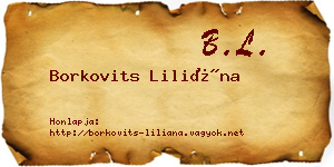 Borkovits Liliána névjegykártya